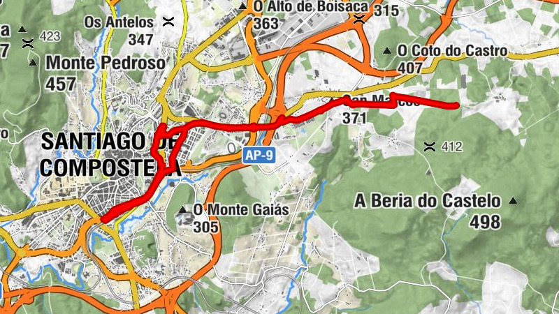 Santiago de Compostela - San Marcos - A Eira do Azor - O Coto dos Olmos
