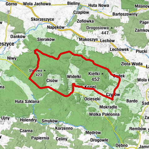 Duży Bór - Wymysłów - Orłowiny - Sędek