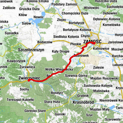Osiedle Planty - Kościół pw. Zwiastowania Najświętszej Maryi Panny w Zamościu - Kościół pw. Świętej Katarzyny - Kościół pw. Świętych Apostołów Piotra i Pawła w Wychodach