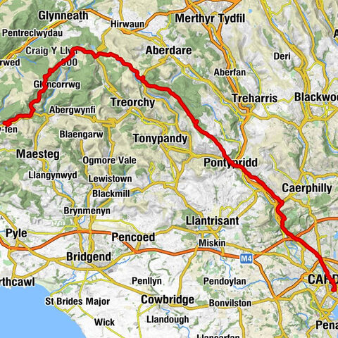 City Centre - Carn y Pigwn - Craig Y Llyn - Cymer and Glyncorrwg