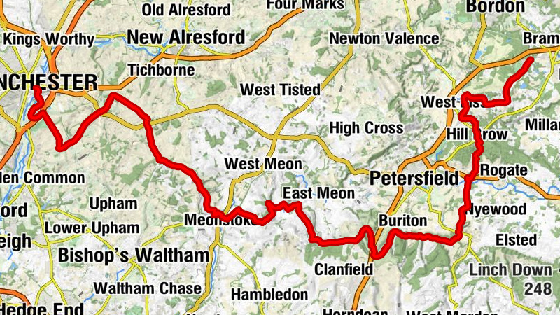Weavers Down - Tegdown Hill - Kilmeston Down - Winchester