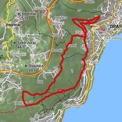 Opatija - Plahuti - Slavići - Vrutki
