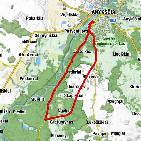 Jurzdikas - Anykščiai - Katlėriai