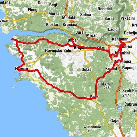 Valalta-Kanfanar-Bale-Rovinj-Valalta