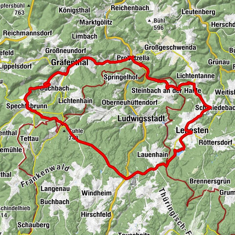 Parcours à vélo - "Circuit dans le massif ardoisier" - Thuringe