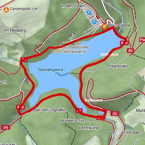 Spazierweg Glörtalsperre - Gut gelaunt um's Badeparadies