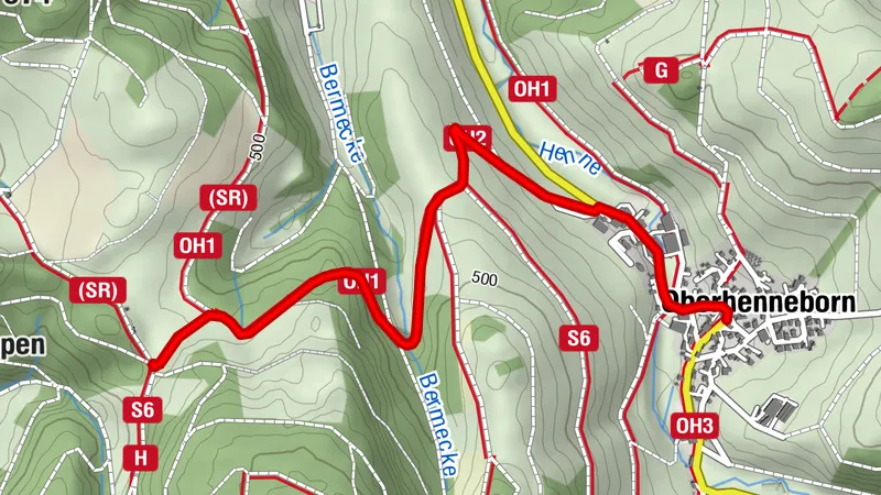 Zugangsweg Sauerland-Höhenflug: Von Oberhenneborn zum Sauerland-Höhenflug