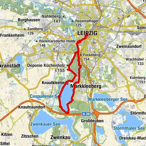 Rundtour Leipzig Innenstadt zum Cospudener See