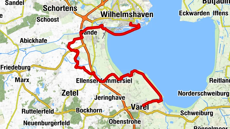Nordseeküsten-Radweg Etappe 06 - Wilhelmshaven bis Varel