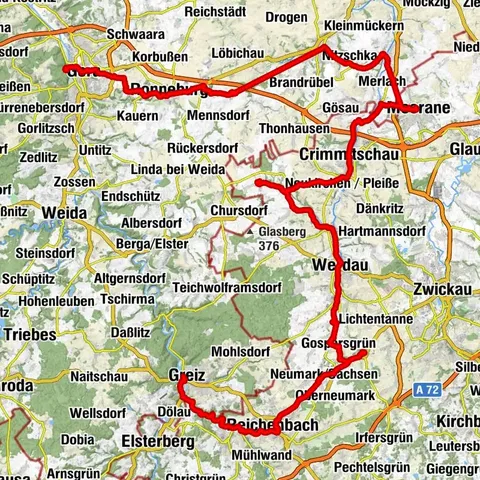 Kulturweg der Vögte - Etappe 1: Von Greiz nach Gera