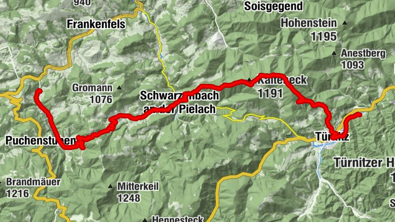 04A Voralpenweg, Etappe 07: Türnitz - Laubenbachmühle