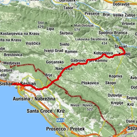 The Carsus Trail, Stage 4: Štanjel – Sesljan
