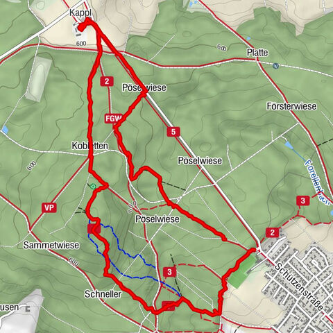 Waldsassen zur Kappl über Waldlehrpfad