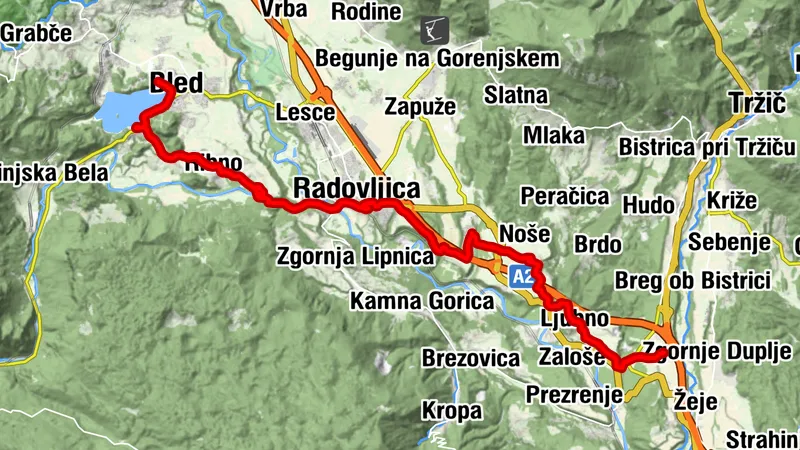 Chemin de Compostelle Radolca (Podbrezje - Ljubno - Brezje - Radovljica - Bled)
