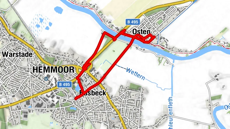 Historischer Fährweg Osten - Hemmoor mit Infomeile der Weltschwebefähren