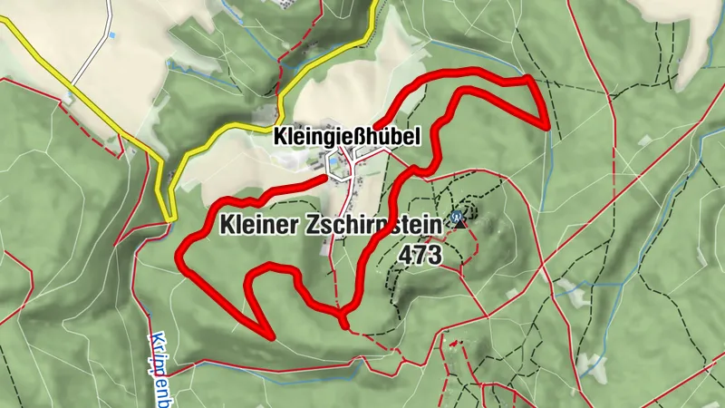 Skiroute am kleinen Zschirnstein