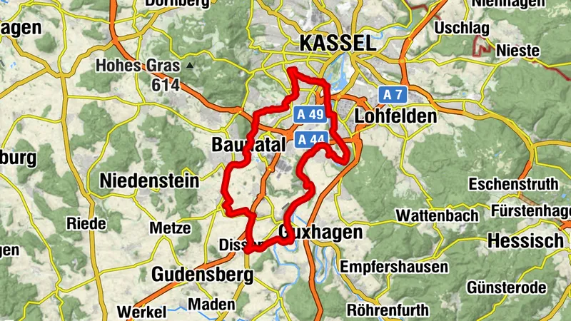 Radroute Stadt-Land-Fluss