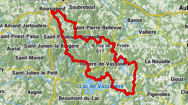 Circuit de Bourganeuf à Gentioux-Pigerolles à vélo