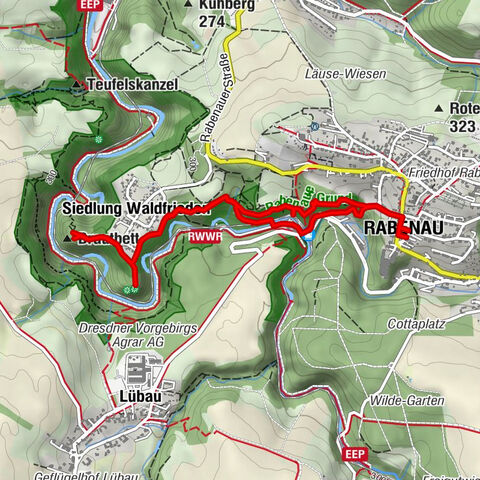 Sentier des légendes et sentier découverte "Sagenhafter Mühlberg" (Montagne légendaire)