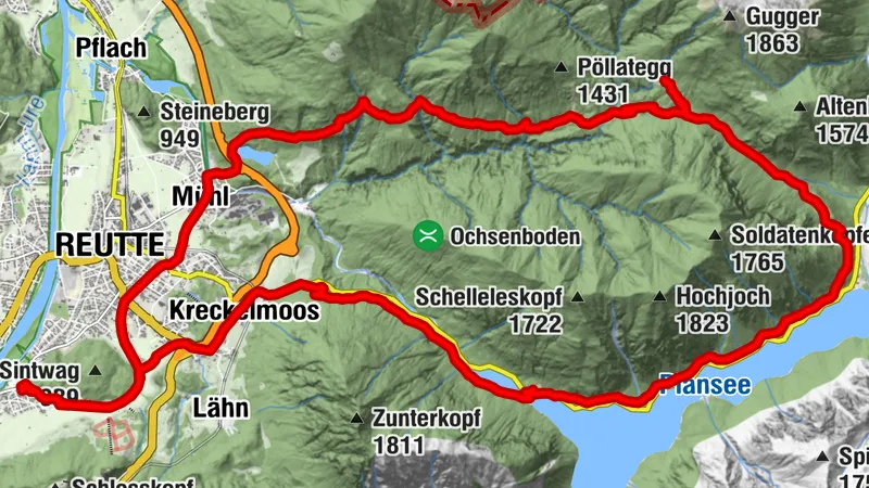 Ehenbichl,Kuhklause, Pertls Hütte, Plansee