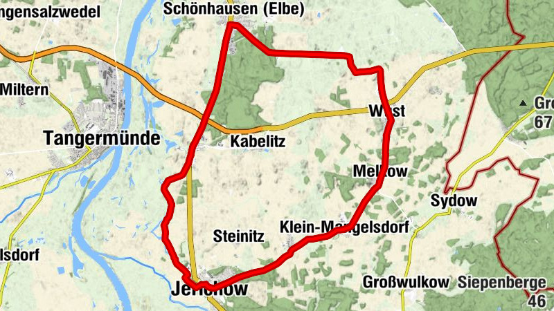 Route du monastère - Balade à vélo avec numéros dans l'Elb-Havel-Winkel