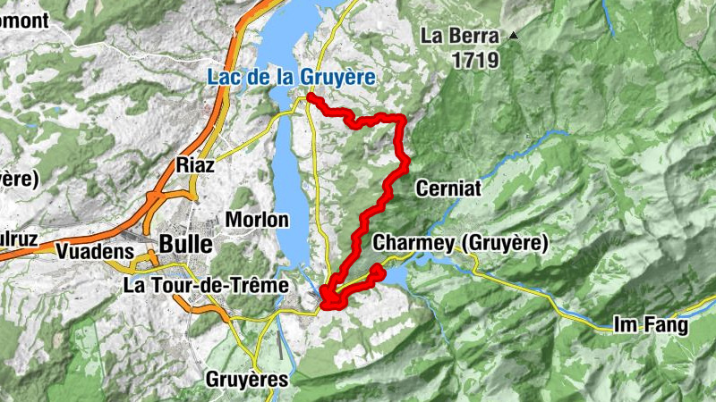 Von Châtel-sur-Montsalvens via Gorges de la Jogne - Mont Bifé - Vanil des Cours - nach Corbières