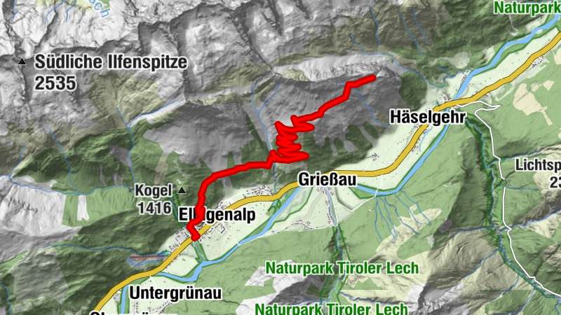 Elbigenalp-Schönwaldboden-Scheidbach-Pleis