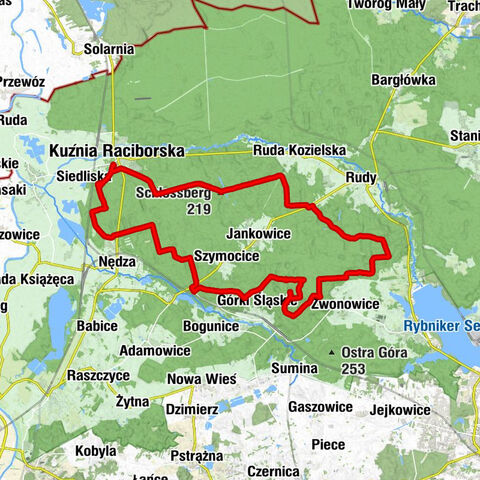 Kuźnia Raciborska-Rudy-Zwonowice-Lasami