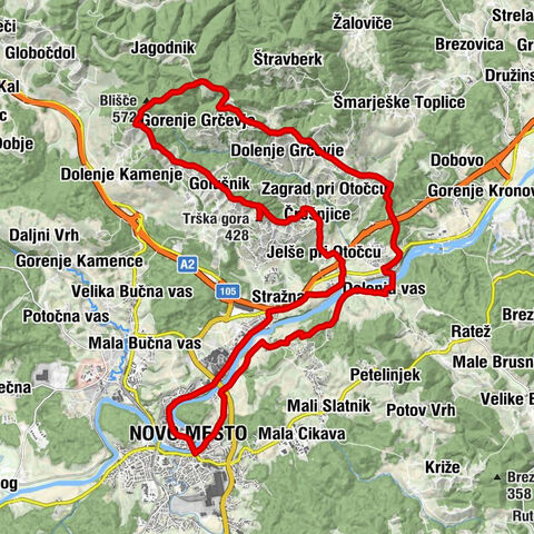 Le parcours cyclable de Trška gora