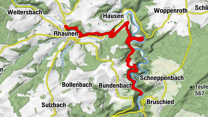 Saar-Hunsrück-Steig - 15e étape : Forellenhof Reinhardtsmühle - Rhaunen
