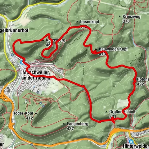 Münchweiler Höhenwanderweg - itinéraire complet