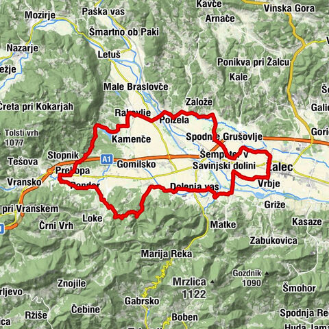 Parcours de cyclisme sur route à travers la vallée inférieure de la Savinja