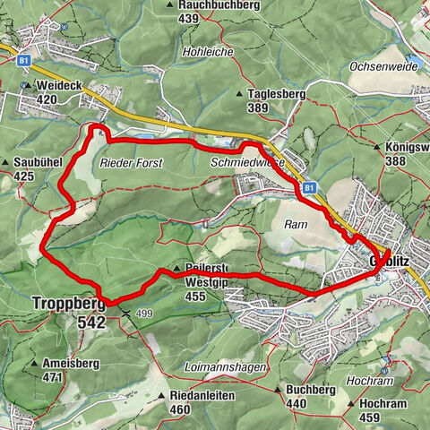 Rundwanderung Gablitz Gemeindeamt - Troppberg - Rabenstein - Gablitz Gemeindeamt