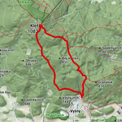 Wilson Holz Route auf den Klet (1.082m) - der Krumauer Hausberg